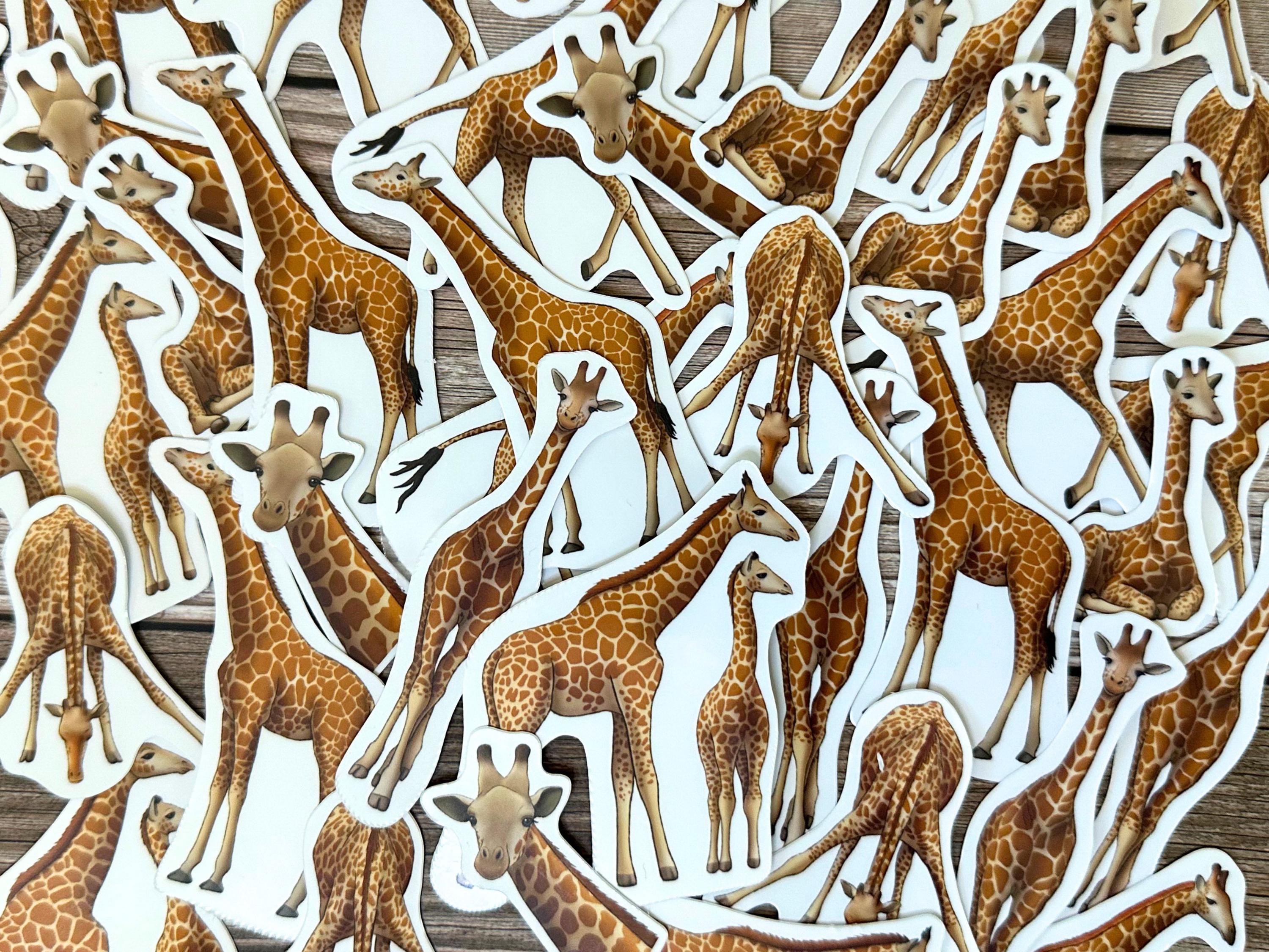 Giraffe Sticker Pack Safari Animals Vinyl Decals Wildlife Stationery ...