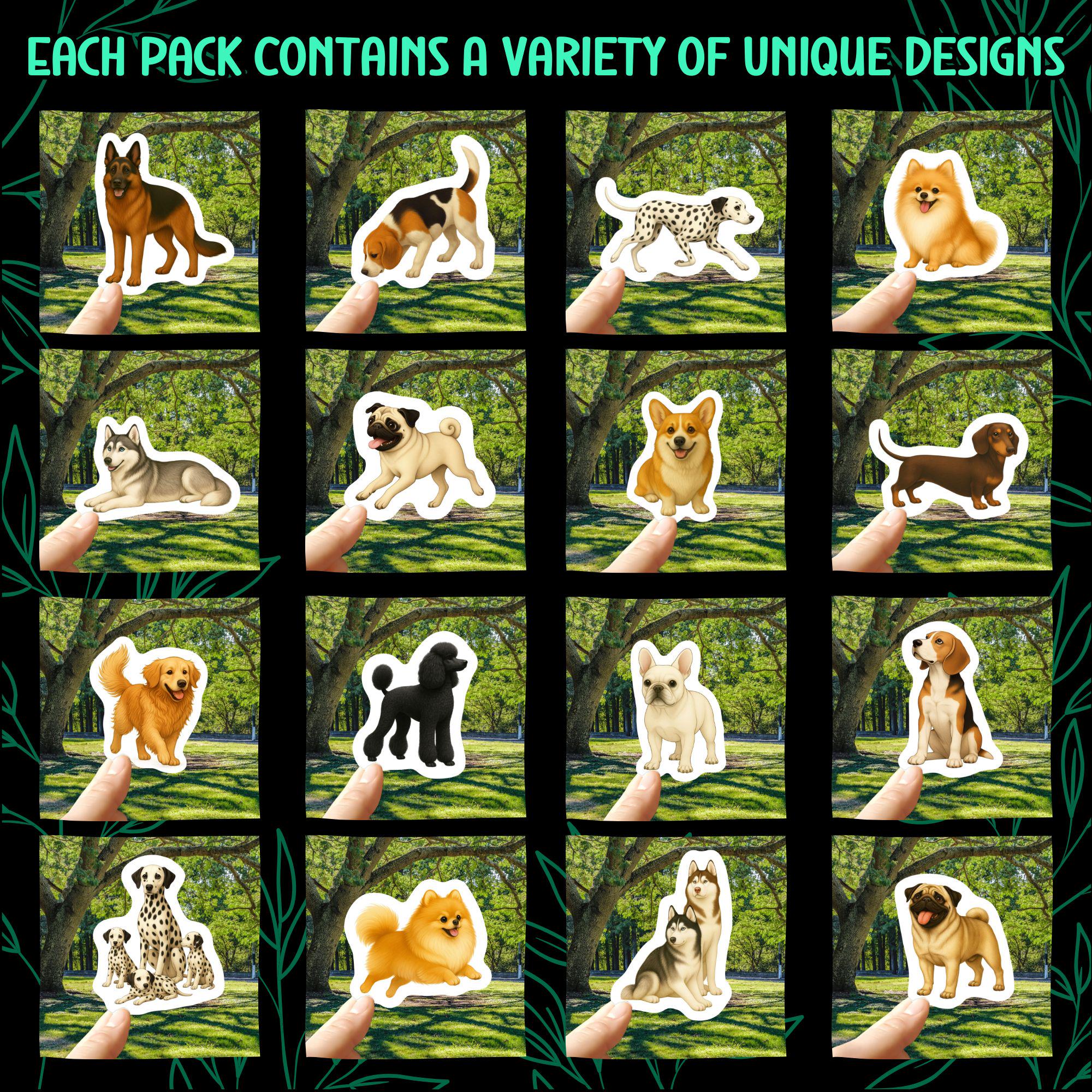 Assorted Dog Stickers Pack 70+ Dog Designs Cute Vinyl Stickers ...
