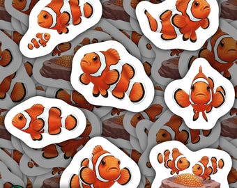 Clownfish Magnets Waterproof Vinyl Ocean Decor Magnetic Exotic Fish Gift for Marine Life Enthusiasts Coral Reef Fridge Set Nemo Decor