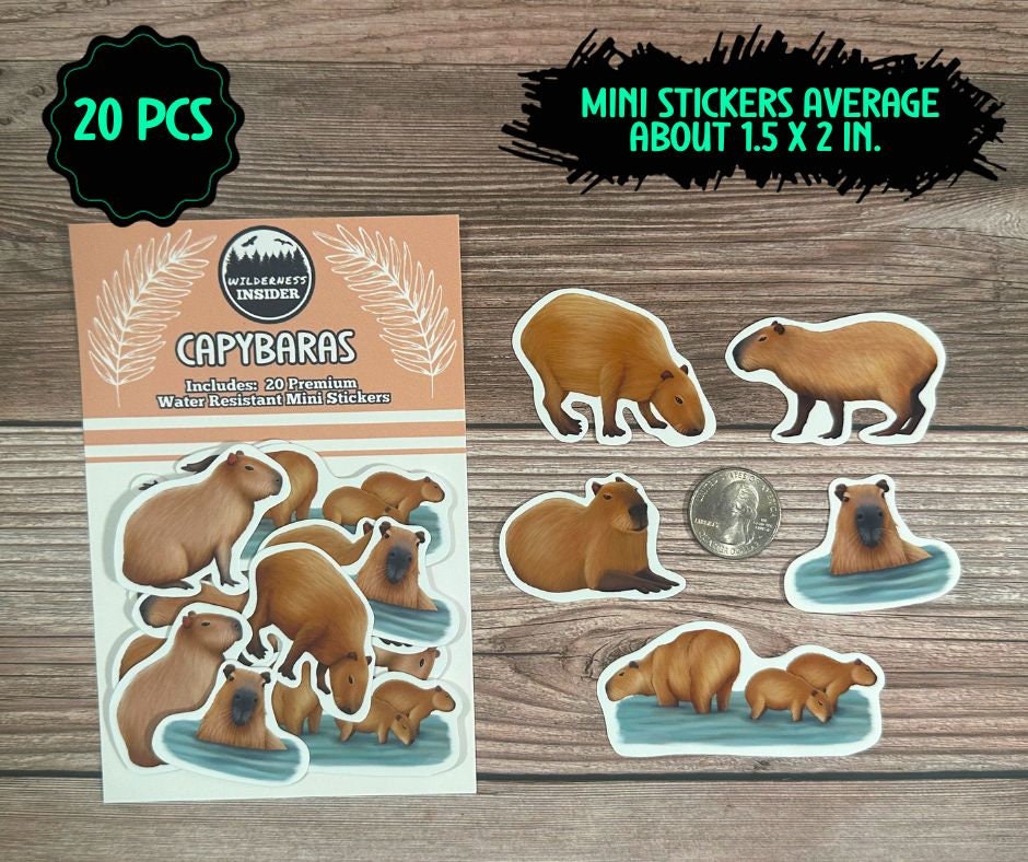 Capybara Sticker Pack South American Rodent Decals Waterproof Vinyl ...
