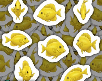 Yellow Tang Magnets Waterproof Vinyl Ocean Decor Tropical Fish Magnetic Gift for Marine Life Enthusiasts Kitchen Yellow Fish Fridge Decor