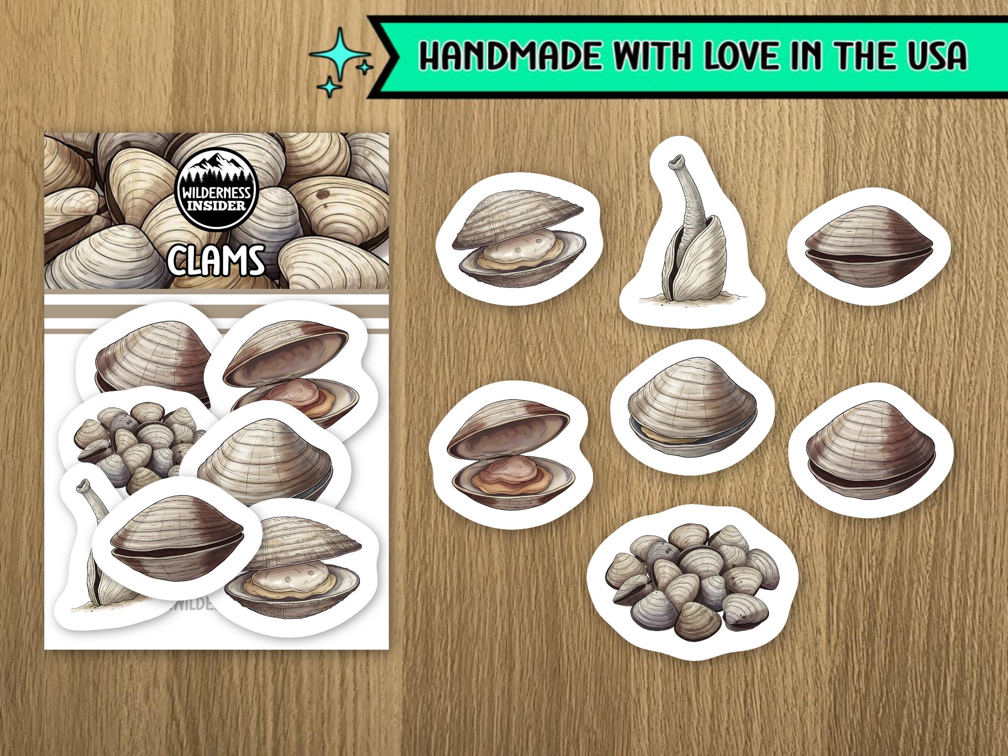 Cartoon Shellfish Sticker Clam Stickers Waterproof Vinyl Decals Shellfish Stationery Gift for ...