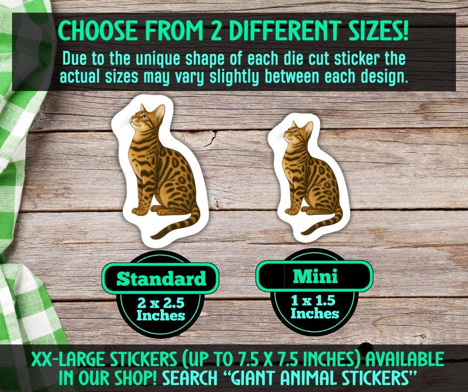 Assorted Cat Stickers Pack Cat Breeds Vinyl Stickers Waterproof Feline ...
