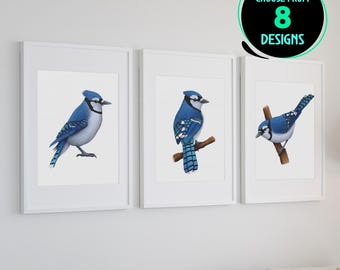 幸せの青い鳥、ブルー ジェイ、青い鳥のアート、ブルー ジェイのアート