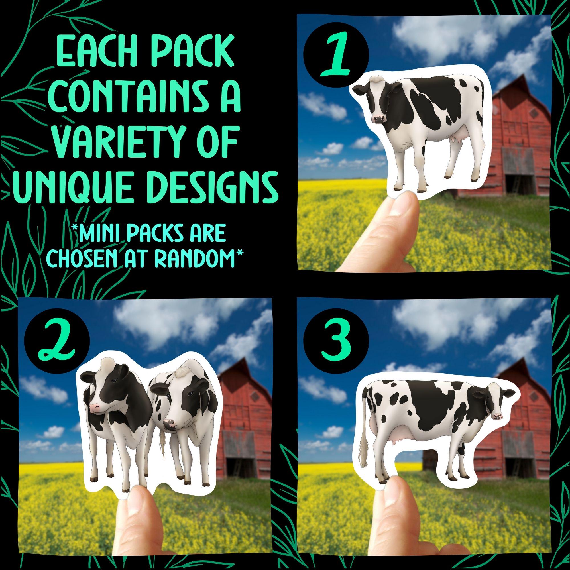 Cow Sticker Pack Bovine Vinyl Decal Dairy Farm Animal Lover Gift ...