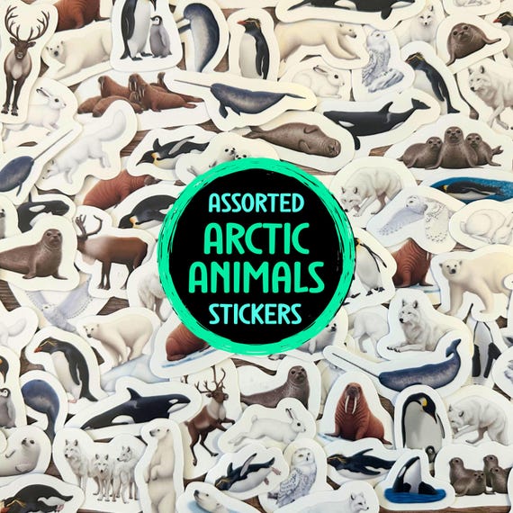 Arctic Animal Sticker Pack Polar Wildlife Stationery Waterproof Reindeer Penguin Seal Stickers Snowy Decor Gift For Winter Wildlife Lovers