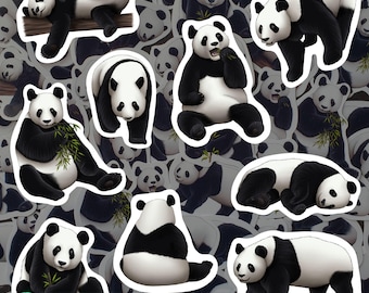 Panda Magnet Set Wasserdicht Vinyl Wildlife Magnete für Kühlschrank Panda Dekor Geschenk für Panda Liebhaber