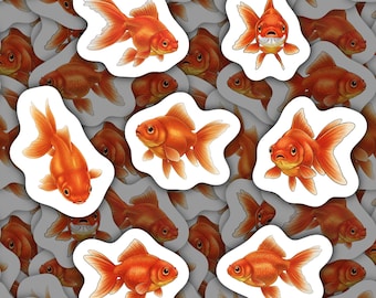 Goudvisstickers Waterdicht vinylstickers Aquariumvis briefpapier Cadeau voor huisdier Goudvisliefhebbers Stickerpakket voor aquarium of waterfles