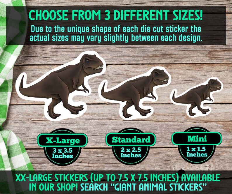 Tyrannosaurus Rex Stickers Vinyl Decals Waterproof Dinosaur Stationery ...