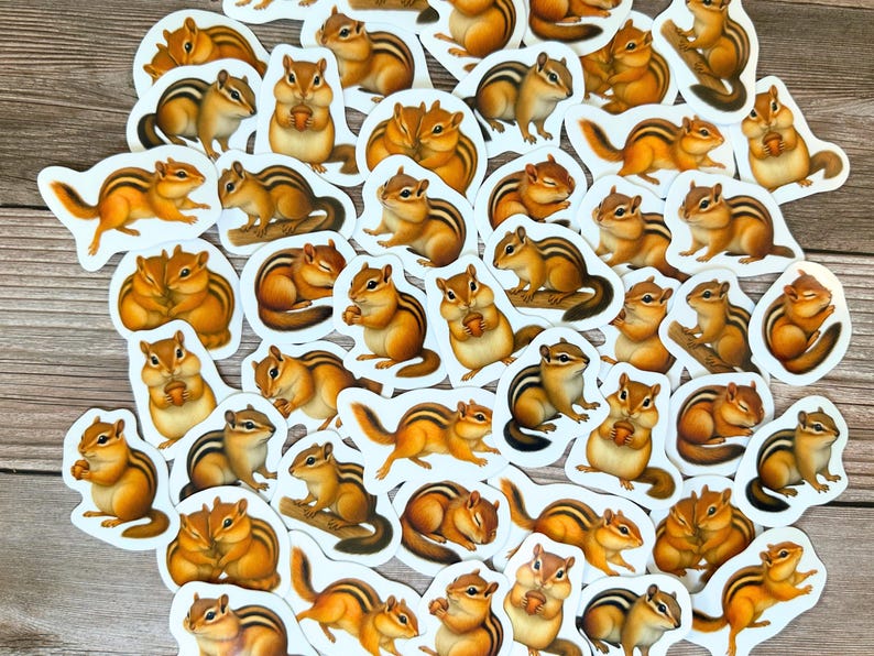 Chipmunk Stickers Vinyl Decals Waterproof Wildlife Stationery Gift for ...