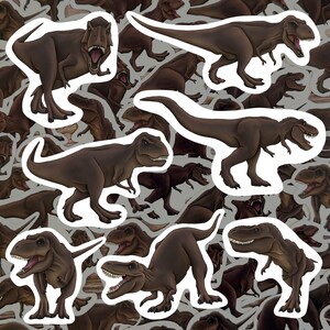 Tyrannosaurus Rex Stickers Vinyl Decals Waterproof Dinosaur Stationery Prehistoric Animal Gift for Dino Lover Jurassic Sticker TRex Decor