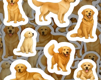 Golden Retriever Aufkleber Wasserdicht Vinyl Aufkleber Haustier Liebhaber Geschenk Hund Briefpapier für Flasche Golden Retriever Dekor für niedlichen Hundeliebhaber