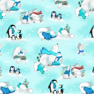 Snow Drift Digital Toile Cotton Fabric from Clothworks Fabrics