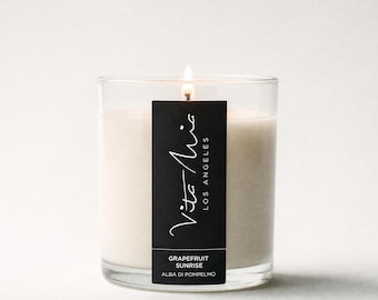 Grapefruit Soy Candle, 8.5 oz Hand-Poured Citrus Candle, Ruby Red Home Fragrance Gift