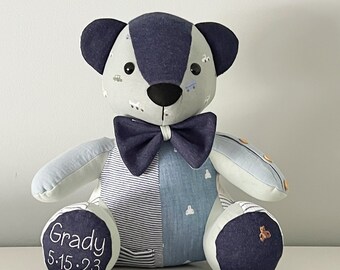 Keepsake Bear, Memory, Clothing, Personalized, Custom, Gift, Baby Shower, Birthday, Sympathy, Graduation, Stuffed Animal, Birth Weight