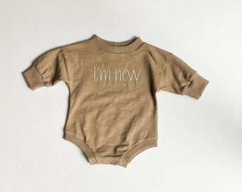 Personalized Howdy Oversized Sweater Romper, Long Sleeves, Baby Romper, Toddler One Piece Outfit, Baby Outfit, Toddler Outfit