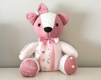 Keepsake Bear, Memory, Clothing, Personalized, Custom, Gift, Baby Shower, Birthday, Sympathy, Graduation, Stuffed Animal, Birth Weight