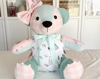 Keepsake Bear, Memory, Clothing, Personalized, Custom, Gift, Baby Shower, Birthday, Sympathy, Graduation, Stuffed Animal, Birth Weight