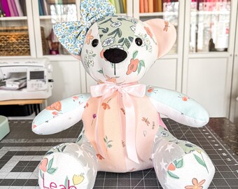 Keepsake Bear, Memory, Clothing, Personalized, Custom, Gift, Baby Shower, Birthday, Sympathy, Graduation, Stuffed Animal, Birth Weight