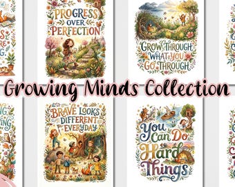 Growth Mindset Classroom Posters | Cozy Inspirational Wall Art (Digital Download)