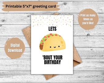 Taco Birthday Card - Etsy
