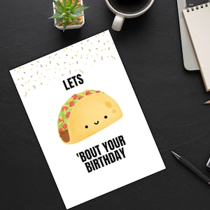 Printable Taco Birthday Card, Fiesta, Instant Download - Etsy