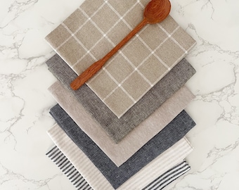 Linen+Cotton Napkins|Cloth Napkins|Everyday Napkins|Farmhouse Kitchen|Paperless Napkins|Sustainable Living|Fall Decor|Gifts for Her