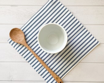 Pot Holders|Ticking Stripe|Hot Pads|Farmhouse Kitchen|Blue/White Ticking|Farmhouse Pot Holders|Gifts for Her