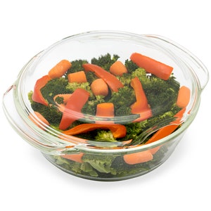 Glass Microwave Steamer, Glass Microwave Food Steamer, Glass Steamer, BPA Free, Plastic Free