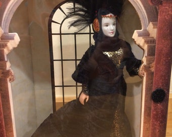 queen amidala black dress A look into Star Wars: Padme's Dresses. Annex A Queen Amidala wears a textured Queen Amidala Black Travel Gown