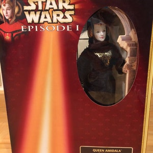 Vintage Star Wars Queen Amidala Doll, 1999 Portrait Edition, Black Travel Gown, Unopened in Box