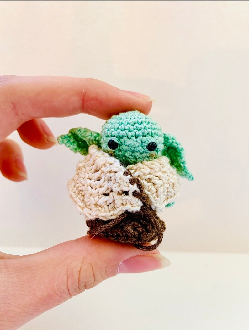 Baby Yoda Crochet Pattern With Space Pod image 7