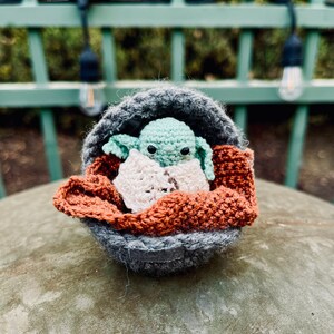 Baby Yoda Crochet Pattern With Space Pod image 4