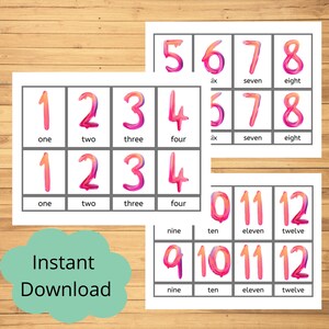 Numbers 3 Part Cards // Preschool // Learning Activity