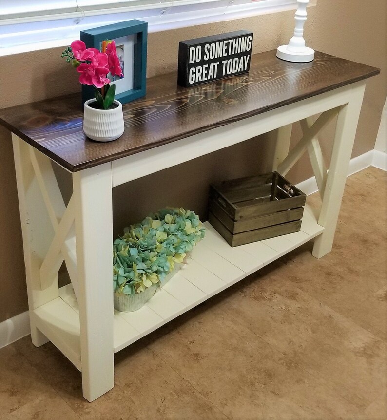 Farmhouse Entry Table Entry Table Sofa Table Cross End Etsy