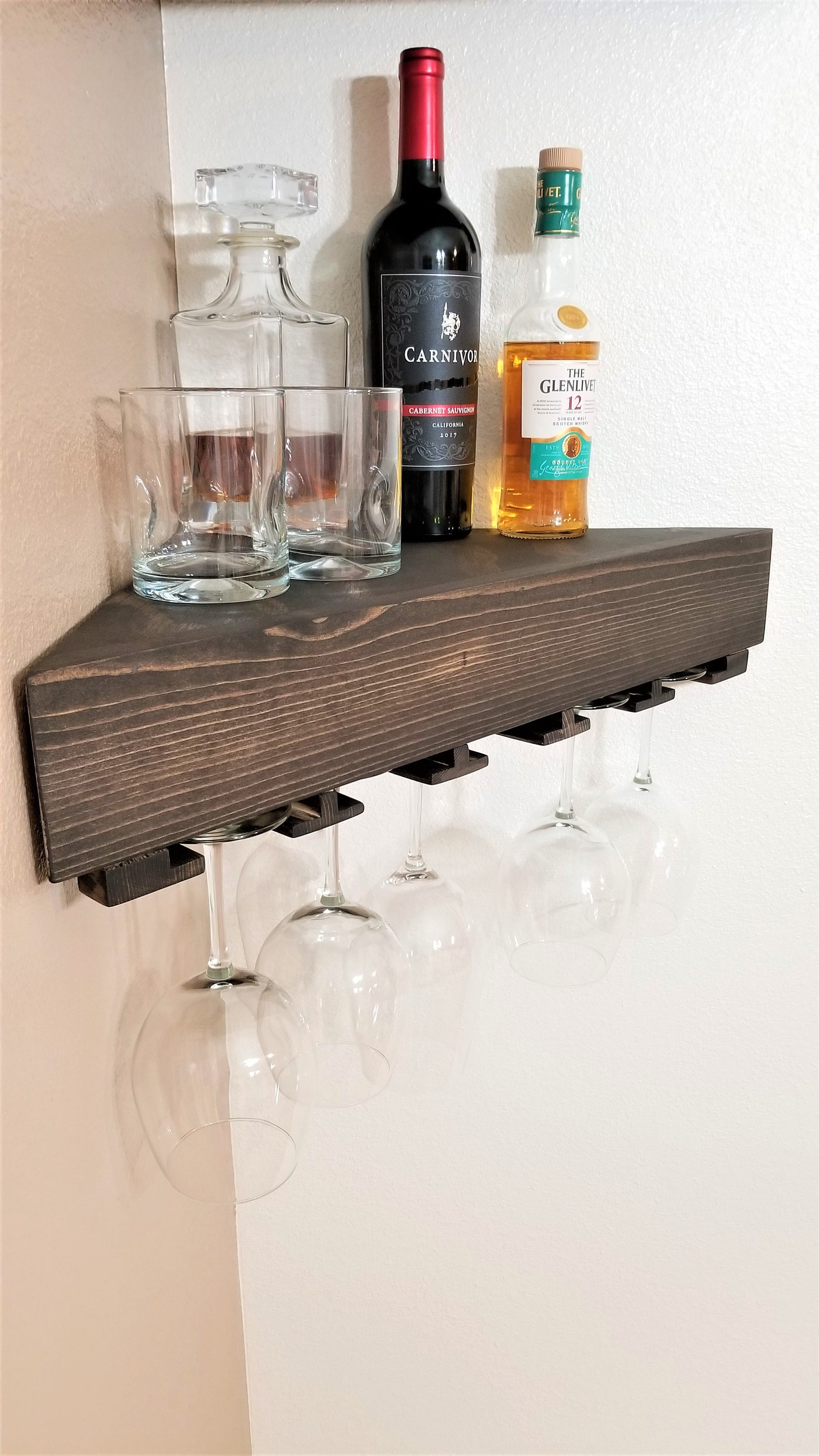 Standard Floating Wine Shelf Set Hanging Wine Rack Wooden Etsy