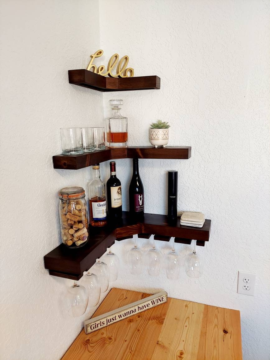 Wine Rack and Corner Shelf Set – Green River Wood