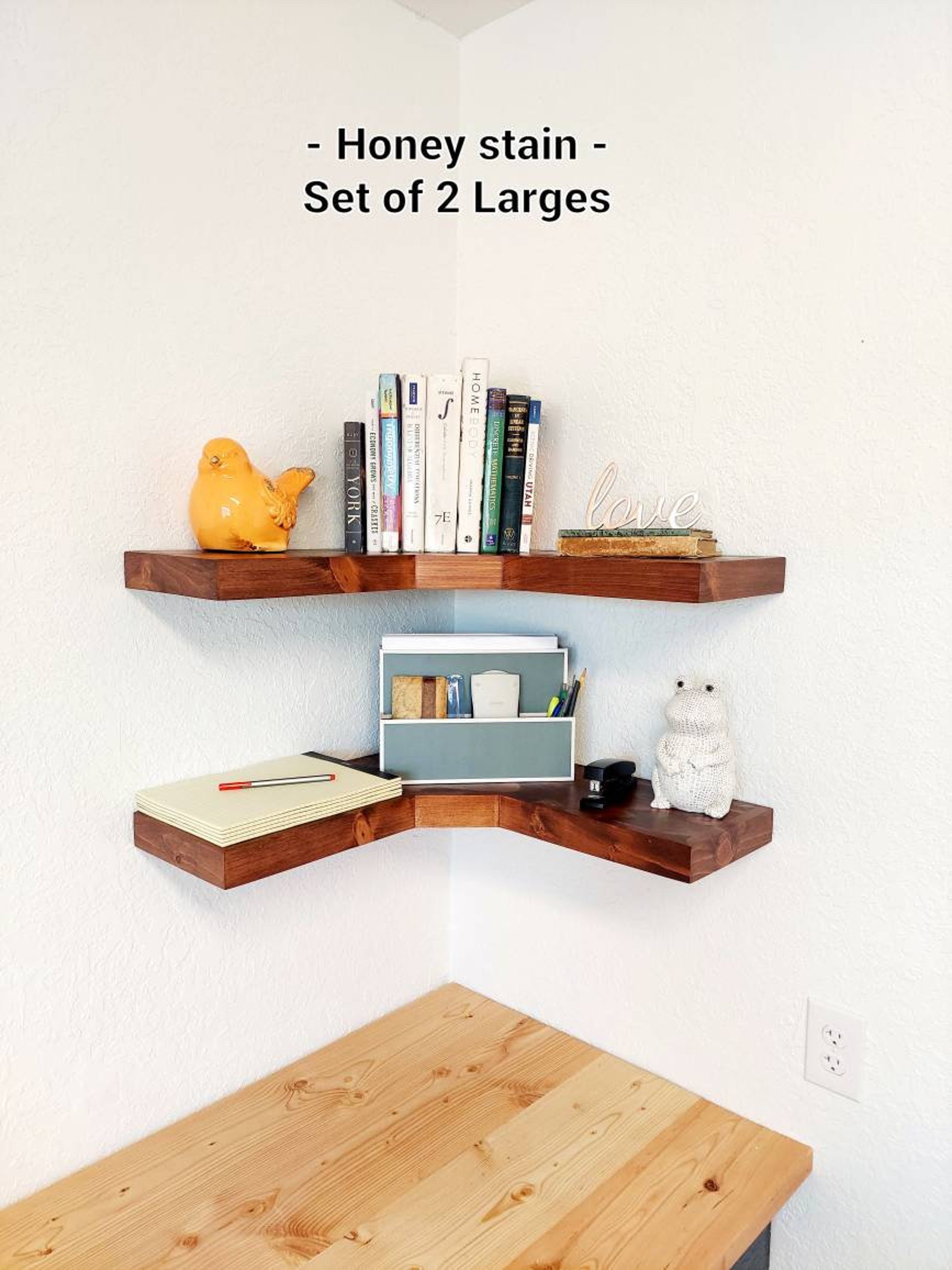 Deep Rustic Wooden Corner Shelves Corner Floating Shelves Etsy
