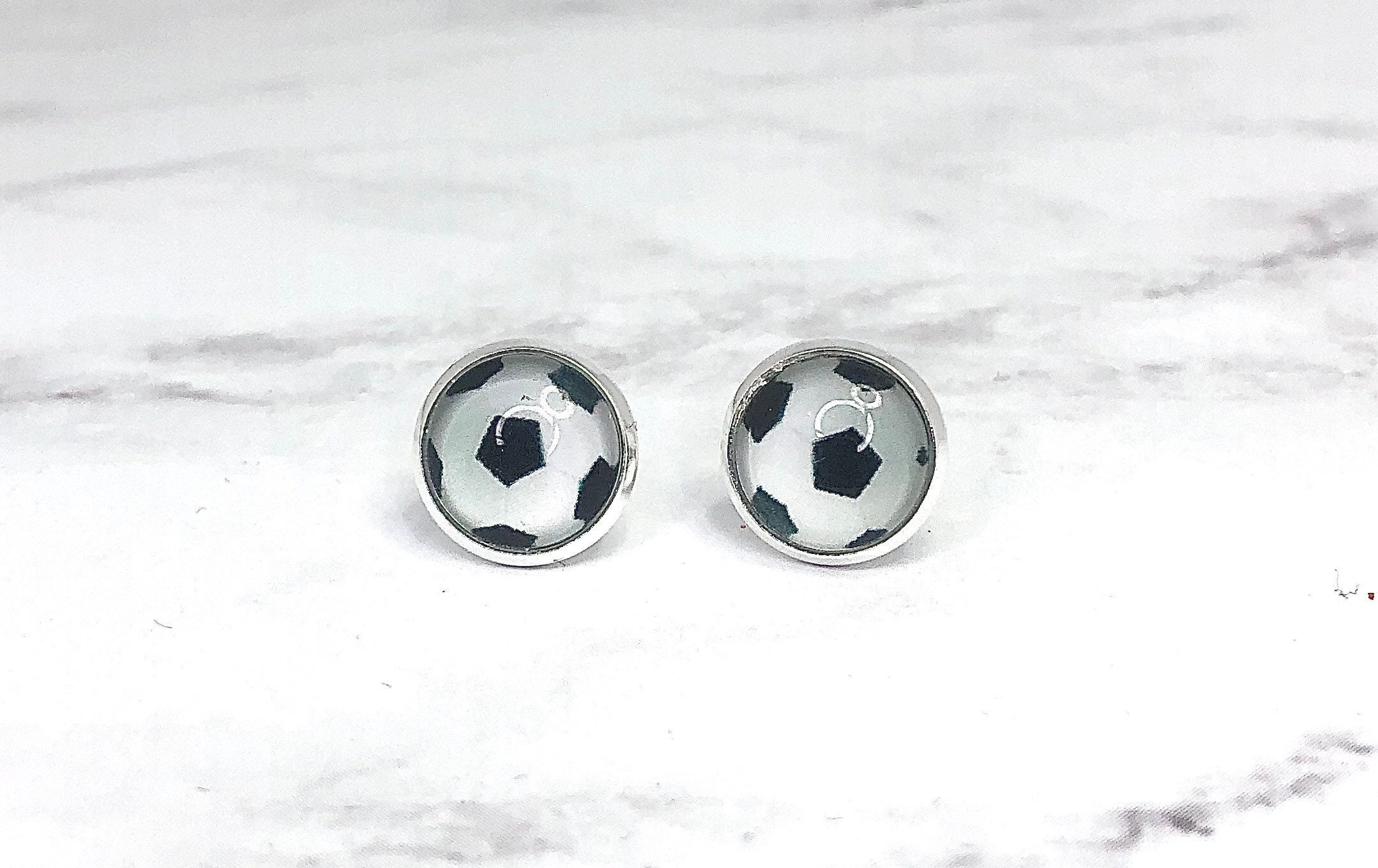 10mm Soccer Ball Earrings Studded Earrings Handmade Etsy UK