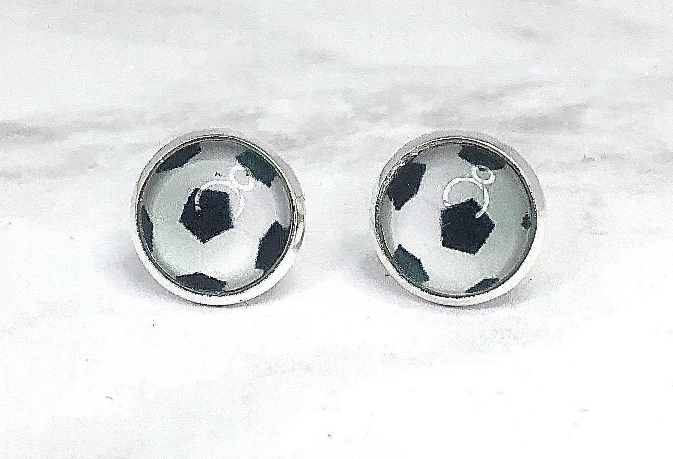 10mm Soccer Ball Earrings Studded Earrings Handmade Etsy UK