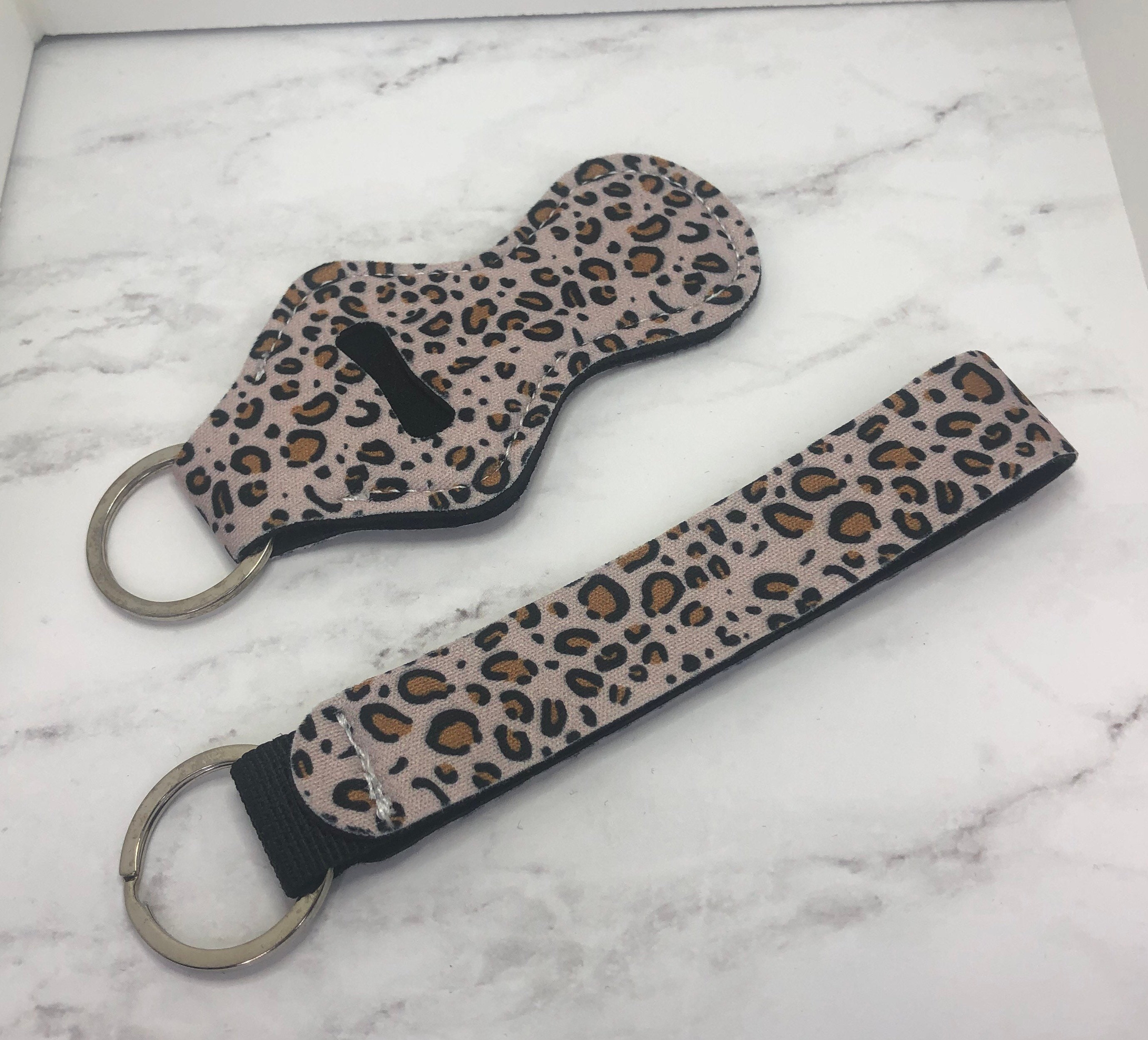 Leopard Keychains Lanyards or Chapstick Holders Animal Etsy