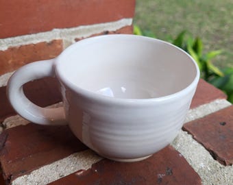 White Cappuccino Cup - Ceramic Cappuccino Cup - Latte Mug - White Latte Mug - Handmade Cappuccino Mug - White Coffee Cup - White Coffee Mug