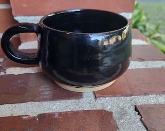Black Cappuccino Cup - Ceramic Cappuccino Cup - Latte Mug - Black Latte Mug - Handmade Cappuccino Mug - Black Coffee Cup - Black Coffee Mug