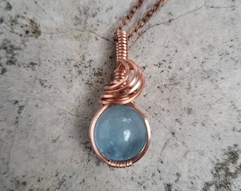 Aquamarine Necklace - Aquamarine Pendant - Aquamarine - Aquamarine Crystal - March Birthstone - Aquamarine Gemstone - Raw Aquamarine