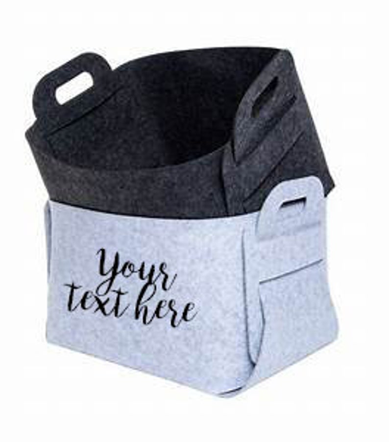 Personalized Felt Storage Bin with Handles with Etsy