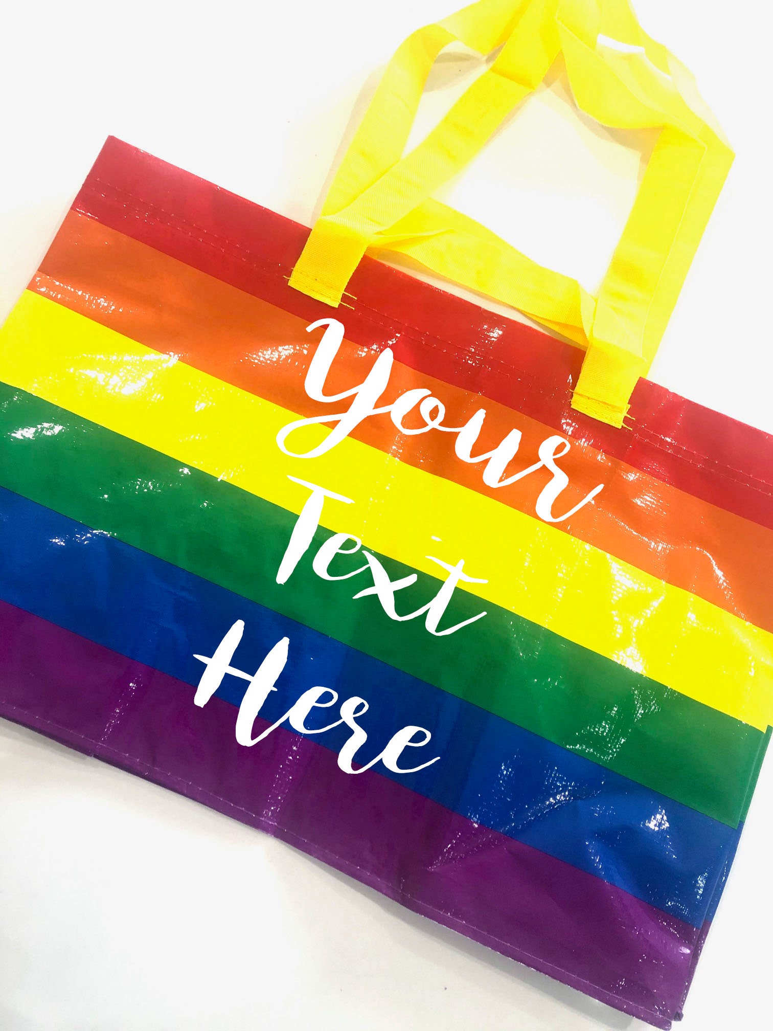 Personalized Large Rainbow Shopping Bag Colorful Pride Etsy