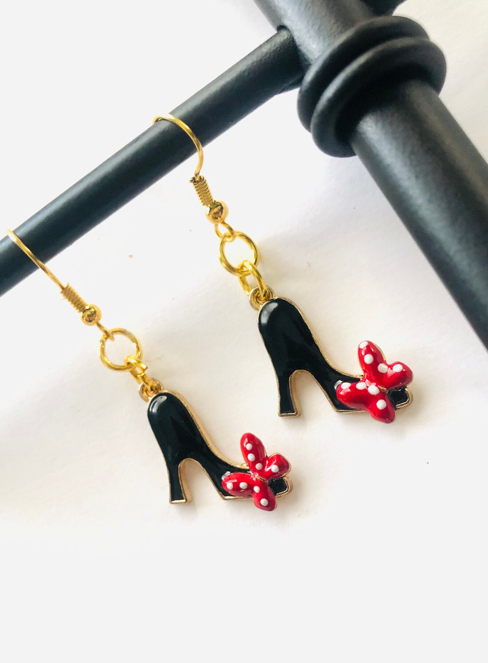 High Heel Shoe Hook Earrings Metal Epoxy Resin Clip on Etsy