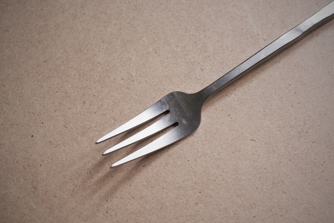 Desert fork Handmade cutlery Flatware set Threepronged fork Etsy