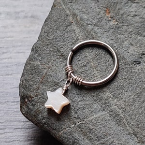Shell Star Cartilage Hoop Earring: Handmade Piercing Jewelry