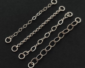 Piercing Chain in Sterling Silver, Handmade Nose or Bridge Chain, Conch or Industrial Piercing Chain, Dainty Ear Jacket